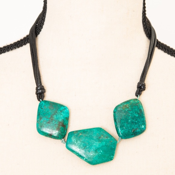 AIL aluma large turquoise look necklace sterling silver approx 17.5” & 1.5” ext - Picture 9 of 11